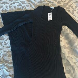 NWT Abercrombie Maxi length black knit dress